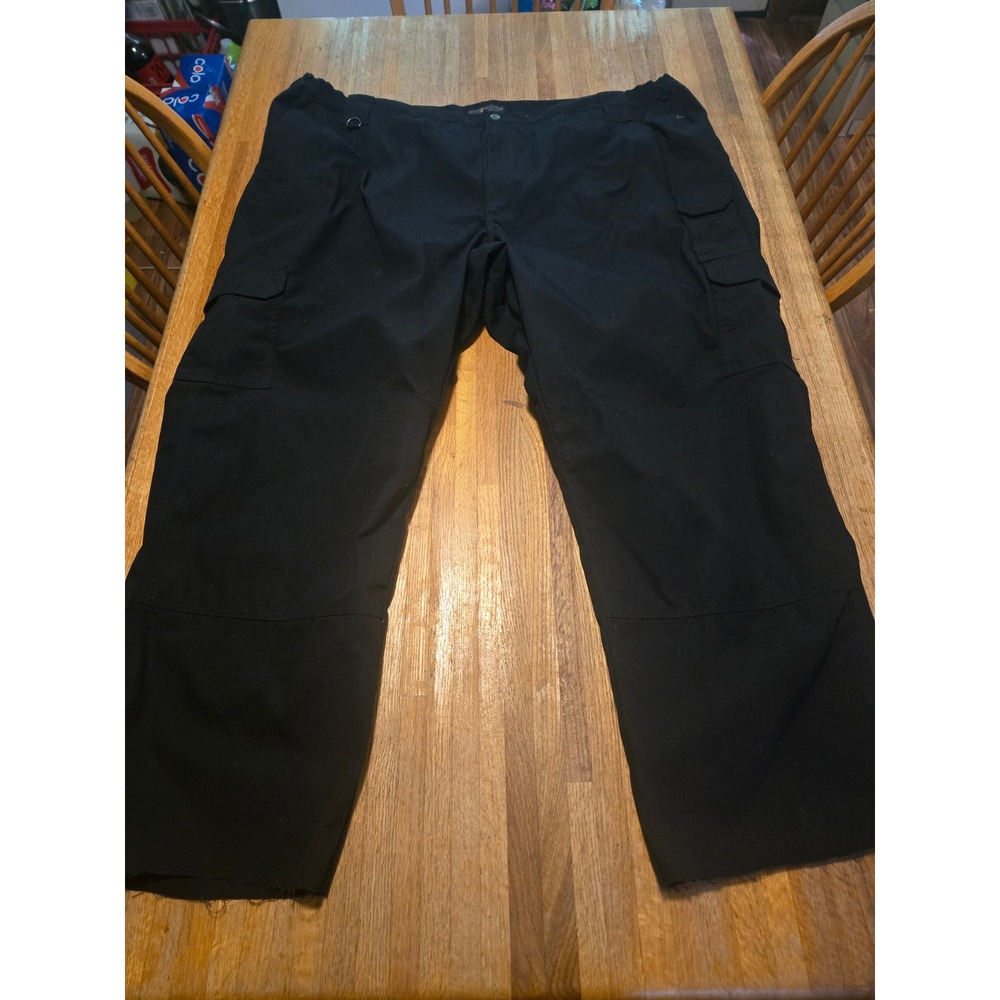 5.11 Tactical Men 54 Black Ripstop Cargo Unhemmed Utility Workwear Outdoor Pants